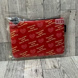 BT21 this is tata from out ta space character pouch red bag new